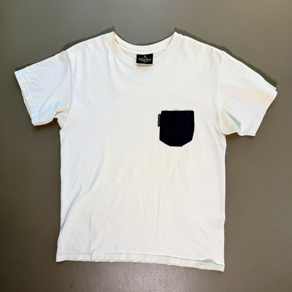 Ball and Buck 100% Cotton Pocket Tee MEDIUM Casual Weekend White USA